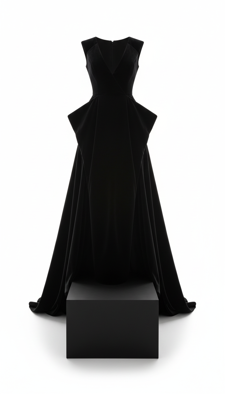 Vestido de satén escultural