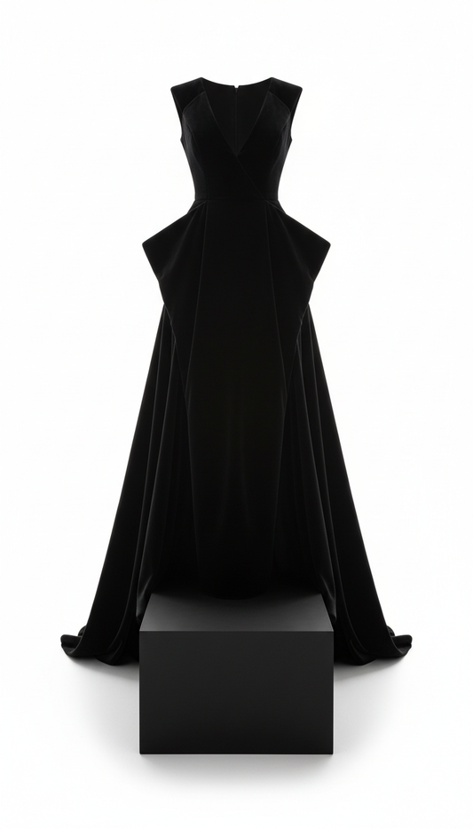 Vestido de satén escultural