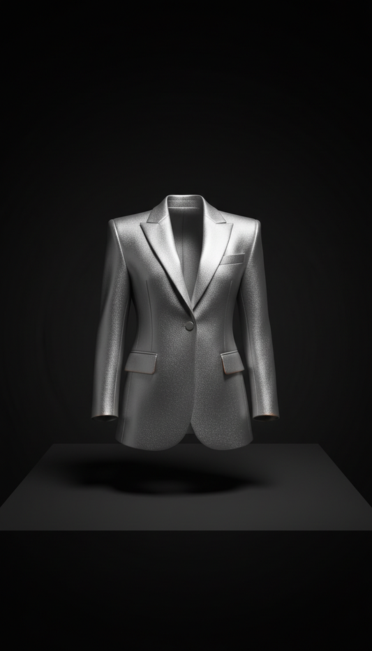 Blazer de terciopelo con hombros dramáticos